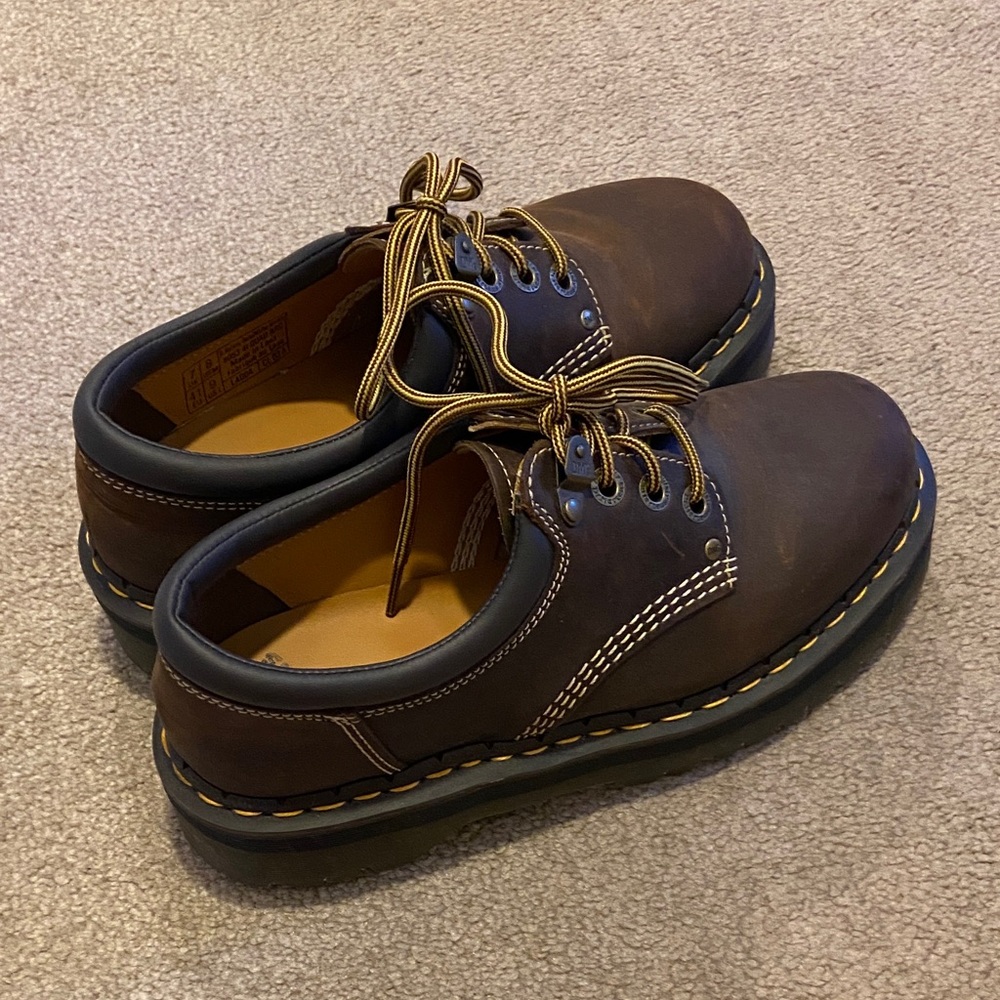 Dr. Martens Crazy Horse 8053 Quad Leather Platform Loafers